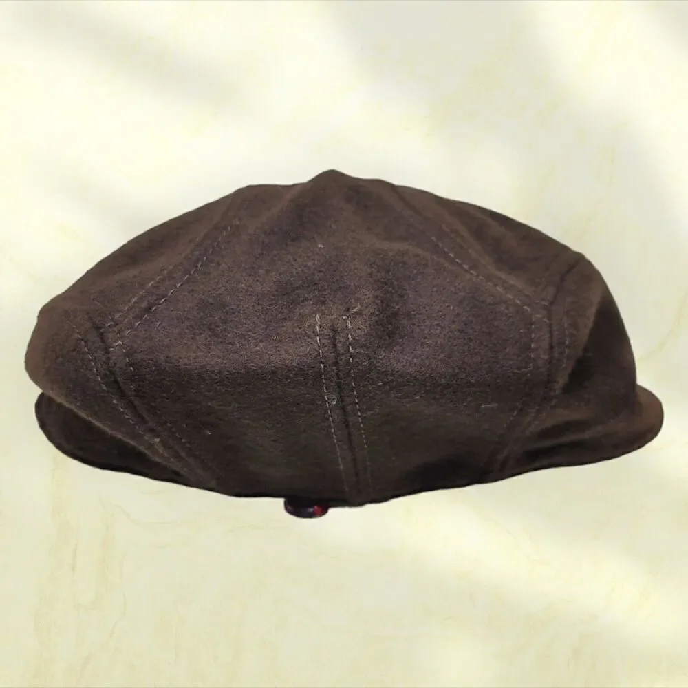 Vintage New York Hat Co Made USA Brown 100% Wool Driver Newsboy Cap L XL‎